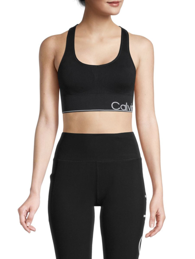 Calvin Klein Performance Women's Medium Impact Racerback Sports Bra In ...