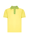 Bottega Veneta Contrasting Cotton Polo Shirt In Yellow