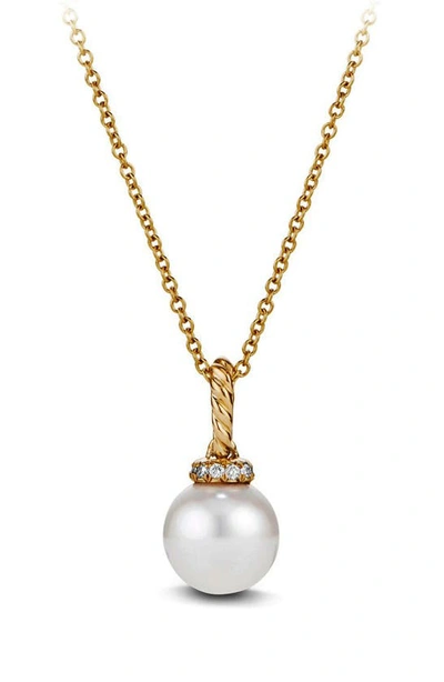 David Yurman Solari Pearl Pendant Necklace With Diamonds In 18k Gold