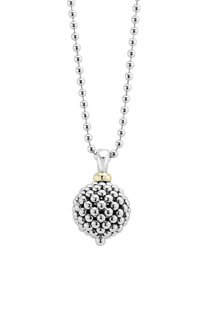 Lagos Sterling Silver Caviar Ball Pendant Necklace, 34