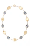 Marco Bicego 18k Yellow Gold Lunaria Black Mother-of-pearl Short Necklace, 16 In Grey Mother Of Pearl