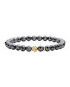 Lagos Caviar Icon Hematite Bracelet With 18k Gold Caviar Station In Hematite/gold