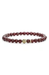 Lagos Caviar Icon Garnet Bracelet With 18k Gold Caviar Station In Garnet/gold