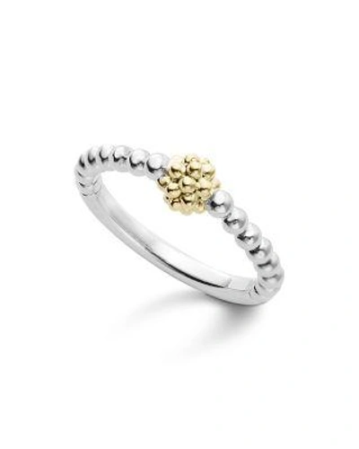 Lagos Caviar Icon 18k Gold And Sterling Silver Bead Cluster Stacking Ring In Silver/gold