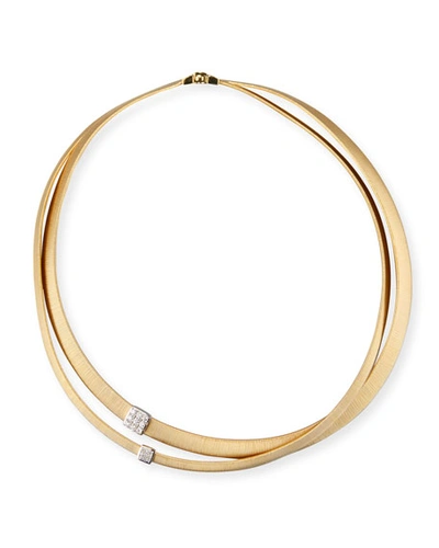 Marco Bicego Masai 18k Yellow Gold Two-strand Necklace With Diamond Stations