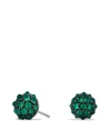 David Yurman Cable Berries Faceted Gemstone & Stainless Sterling Earrings In Green/black