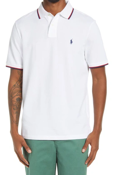 Polo Ralph Lauren Solid Cotton Polo Shirt In White