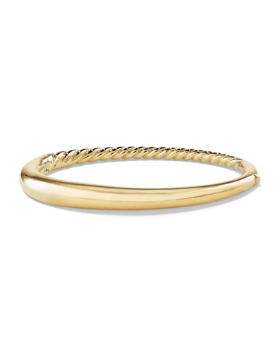 David Yurman 6.5mm Small Pure Form Hinge Bracelet In 18k Gold