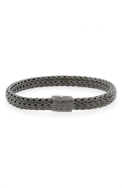 John Hardy Men's Sterling Silver Medium Flat Classic Chain Bracelet In Black/silver