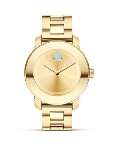 Movado Bold Yellow Gold Plated Museum Dial Watch, 36mm In Gold/gold
