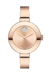 Movado 'bold' Crystal Accent Bangle Watch, 34mm In Rose Gold