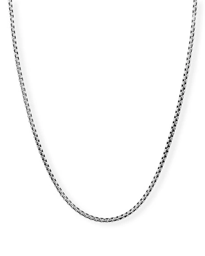 David Yurman Small Box Chain Necklace With An Accent Of 14k Gold 2.7mm, 22 In Silver/yellow Gold