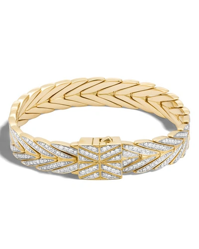 John Hardy 18k Yellow Gold Modern Chain Bracelet With Diamonds In White/gold