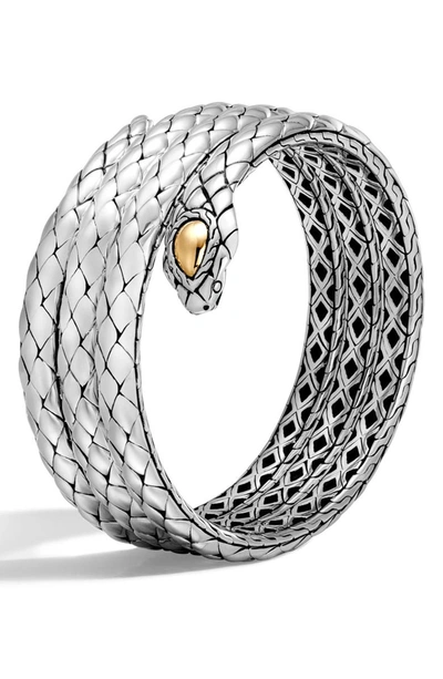 John Hardy 18k Yellow Gold And Sterling Silver Legends Cobra Triple Coil Bracelet In Sterling Silver/yellow Gold