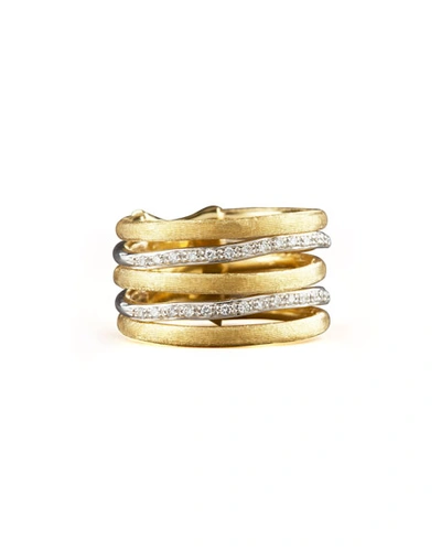 Marco Bicego Diamond Jaipur Link 5-strand Band Ring In White/gold