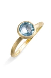 Marco Bicego Jaipur Semiprecious Stone Stackable Ring In Blue Topaz/ Gold