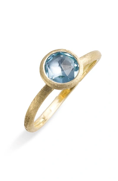 Marco Bicego Jaipur Semiprecious Stone Stackable Ring In Blue Topaz/ Gold