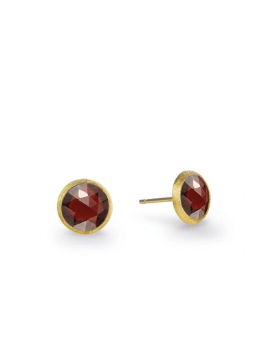 Marco Bicego 18k Yellow Gold Jaipur Garnet Stud Earrings In Red/gold
