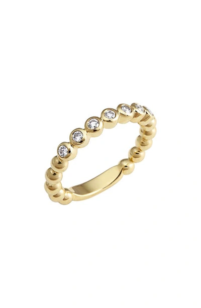 Lagos 18k Gold Beaded And Diamond Ring In White/gold