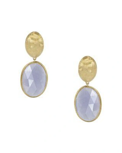 Marco Bicego 18k Yellow Gold Chalcedony Siviglia Earrings In Blue/gold