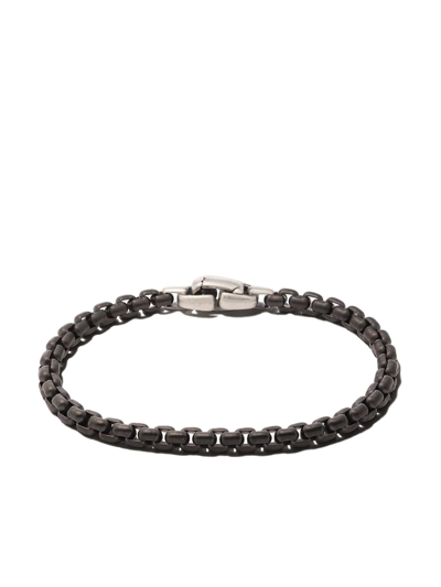 David Yurman Sterling Silver Large Box Chain Bracelet In Black