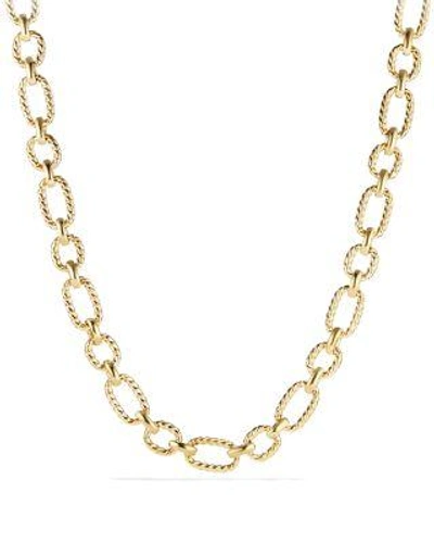 David Yurman Chain Cushion Link Necklace With Diamonds In 18k Gold