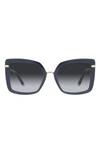 Tiffany & Co 54mm Square Sunglasses In Dark Blue / Blue Gr Black