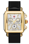 Michele Deco Diamond Dial Gold Plated Watch Case, 33mm X 35mm In White/gold