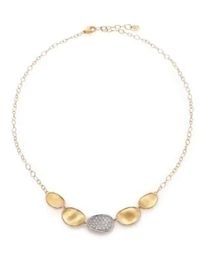 Marco Bicego 18k White And Yellow Gold Lunaria Diamond Half Collar Necklace, 16.5 In White/gold