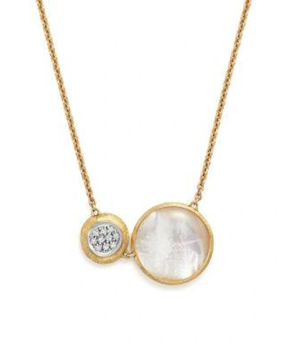 Marco Bicego 18k White And Yellow Gold Jaipur Pendant Necklace With Mother-of-pearl And Diamonds, 16 In White/gold
