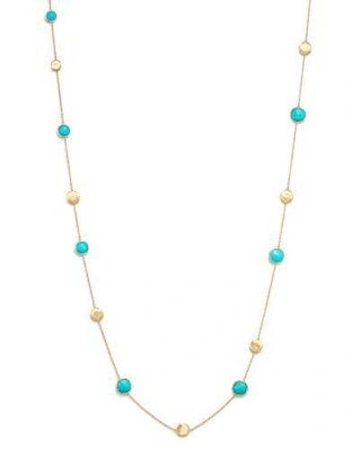 Marco Bicego 18k Yellow Gold Jaipur Necklace With Turquoise, 16 In Turquoise/gold
