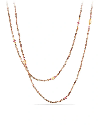 David Yurman Mustique Beaded Necklace With Andalusite, Citrine And Pink Tourmaline In 18k Yellow Gold In Pink/yellow