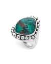 Lagos Sterling Silver Maya Escape Chrysocolla Doublet Dome Ring In Teal/silver