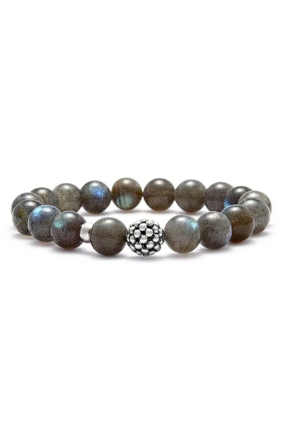 Lagos Sterling Silver Caviar Ball Beaded Labradorite Bracelet, 10mm In Grey