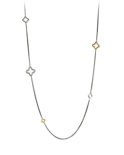 David Yurman Quatrefoil Chain Necklace With Gold In Silver/gold