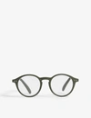 Izipizi Womens Letmesee #d Kaki Round-frame Reading Glasses +1.50 In Green