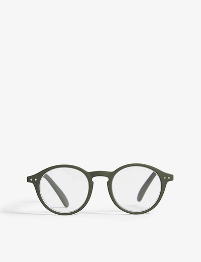 Izipizi Letmesee #d Kaki Round-frame Reading Glasses +1.50 In Neutrals