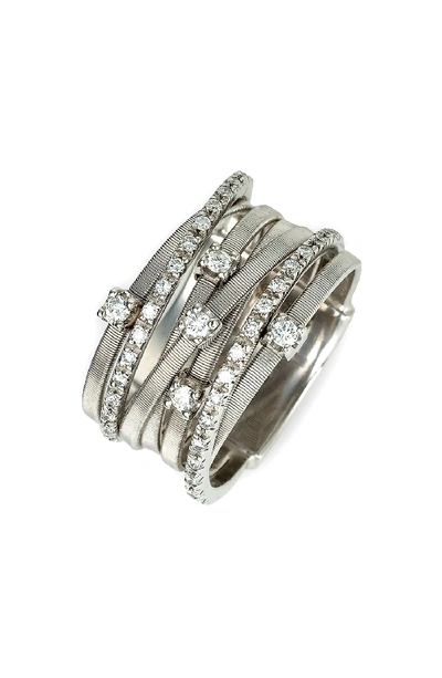 Marco Bicego Goa 18k White Gold And Diamond Ring, 0.4 Ct. In White Gold