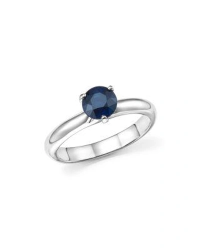 Roberto Coin Platinum Prong Set Sapphire Ring In Blue/white