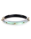Alexis Bittar Golden Studded Hinge Bangle In Clear
