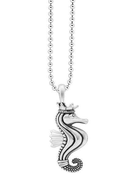 Lagos Sterling Silver Rare Wonders Seahorse Pendant Necklace, 34