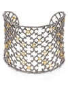 Alexis Bittar Elements Crystal Studded Spur Lace Cuff In Ruthenium/gold