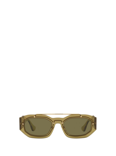 Versace Gold Mirror Medusa Biggie Sunglasses In Yellow