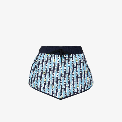 Moncler Genius Day-namic Graphic Print Running Shorts In Blue