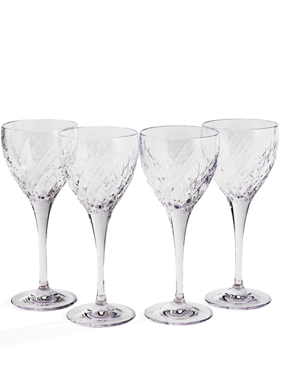 Soho Home Barwell Set Of Four Cut Crystal White Wine Glasses In 中性色