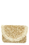 Btb Los Angeles Riley Clutch In Natural/ Gold