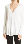 Capsule 121 The Libra Plunge Neck Knit Top In Ivory