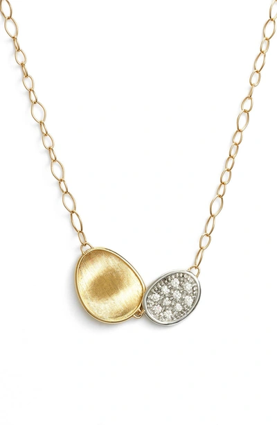 Marco Bicego Lunaria Two-pendant Diamond Necklace In White/gold
