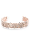 Alexis Bittar Crystal Pave Accent Cuff In Rose Gold