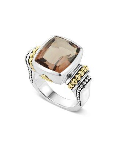 Lagos 18k Gold And Sterling Silver Medium Smoky Quartz Ring In Smokey Quartz